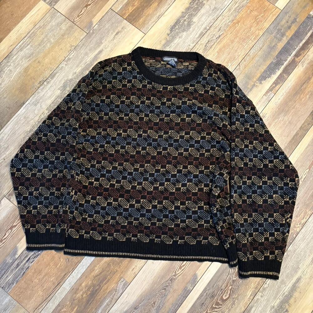 Vintages 90s acrylic coogi style retro sweater |Skater Grunge